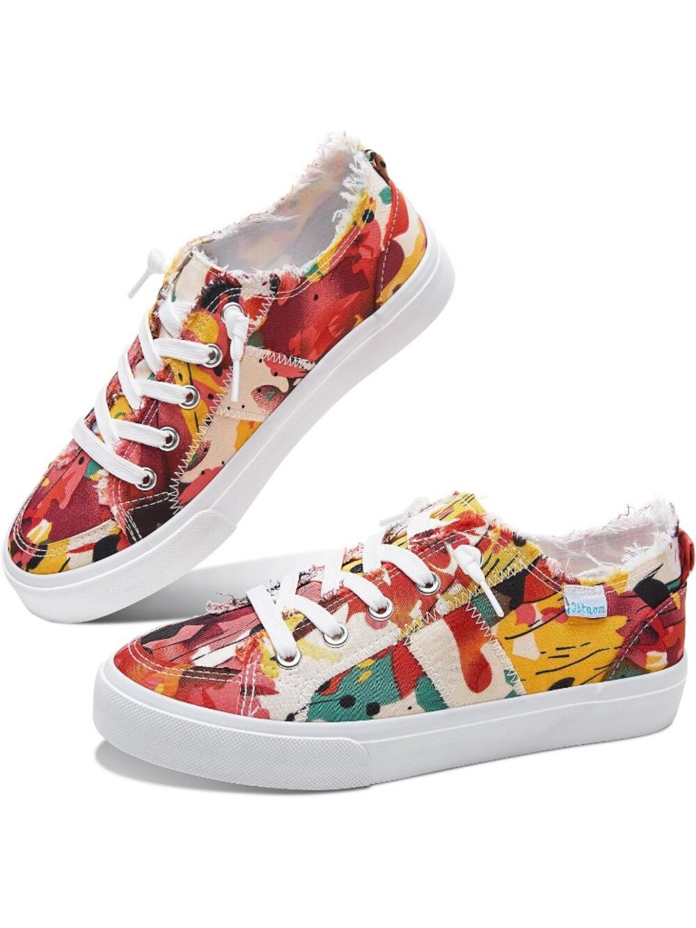 Womens Multi Canvas Play Fashion Sneakers Canvas Slip on Shoes Fashion Sneaker